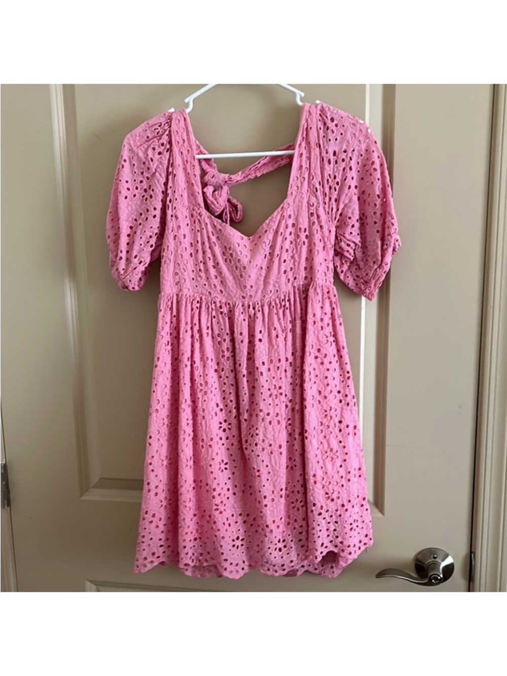 Pink Eyelet Summer Dress